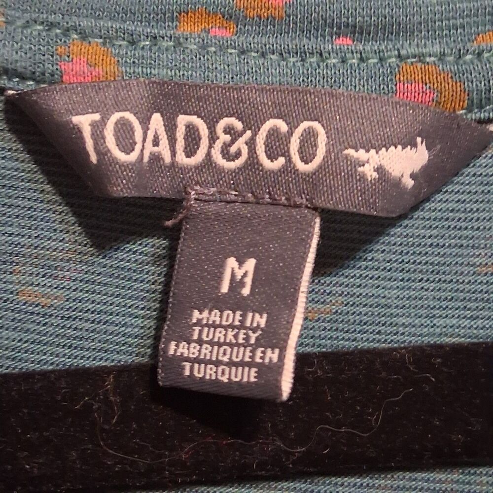 Toad&Co M Dress Windmere II Long Sleeve Green Floral Tencel Organic Cotton Shift - Picture 5 of 9